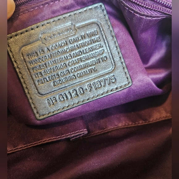 Coach Signature Sateen/Leather Silver and gray Shoulder bag - Picture 10 of 11